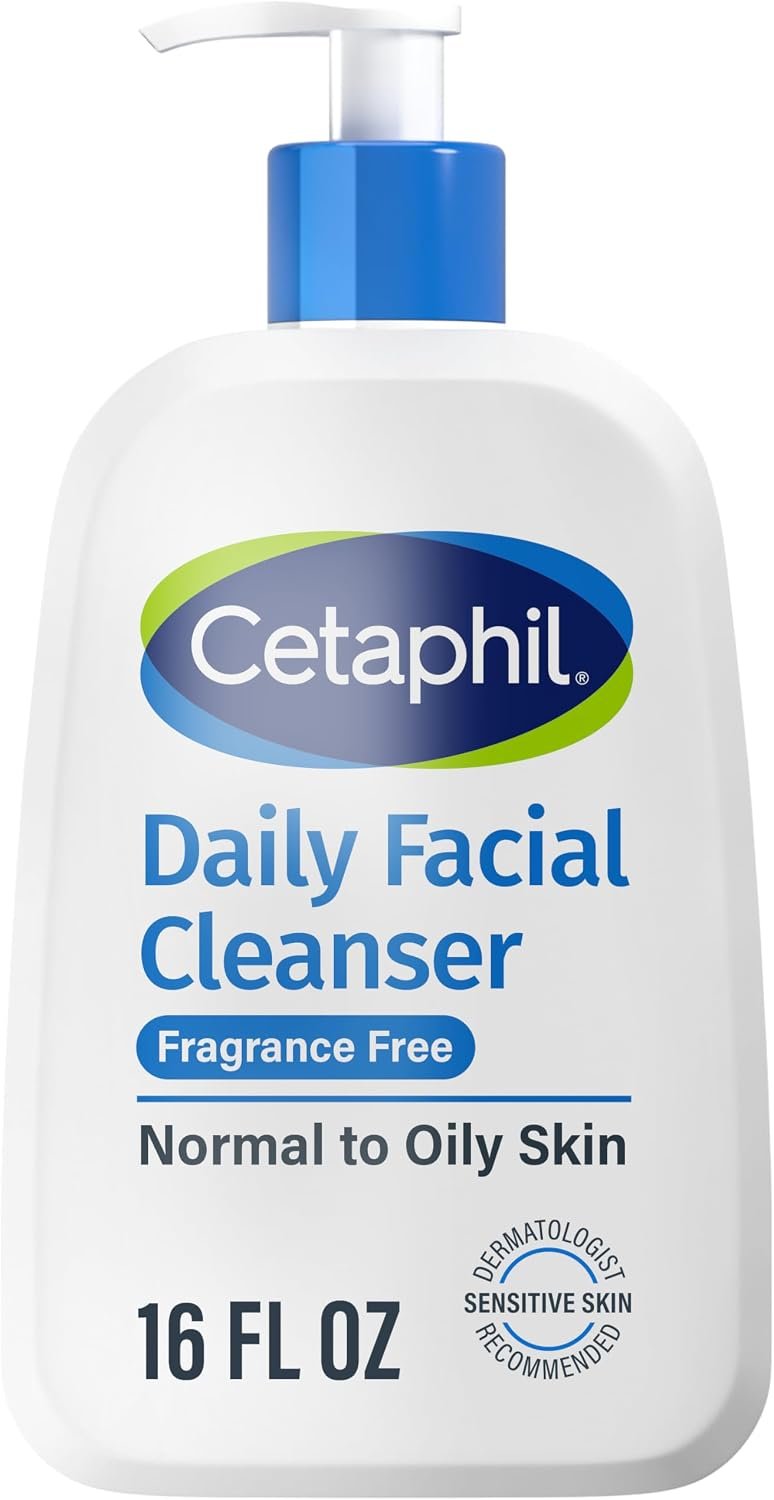 Cetaphil Daily Facial Cleanser, Oily & Combination Skin, 16oz