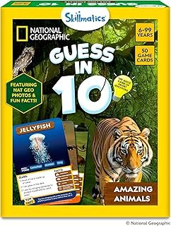 Skillmatics Guess in 10 Game – National Geographic Animals, Gift for Kids