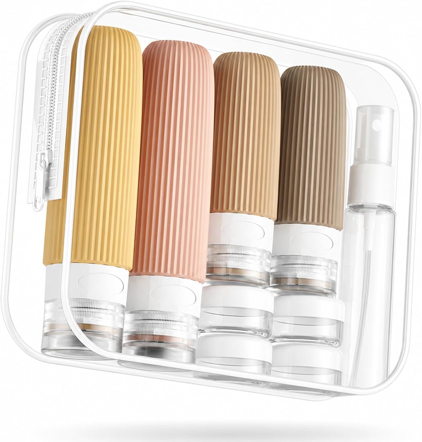 Mrsdry 16 Pack Travel Bottles Set, TSA Approved Leak Proof Silicone Squeezable Containers for Toiletries, Refillable Travel Accessories for Conditioner, Shampoo, Lotion & Body Wash Accessories