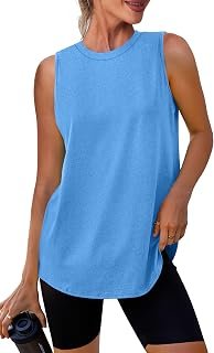 Womens Workout Tank Tops Lightweight Sleeveless Shirts for Women Loose Fit Tops for Athletic Running Tennis Yoga